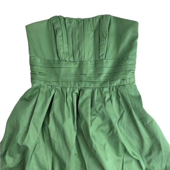 DAVI’S BRIDAL Green Strapless Bridesmaids Ruched A-line Mini Dress Size 8 - Picture 3 of 9